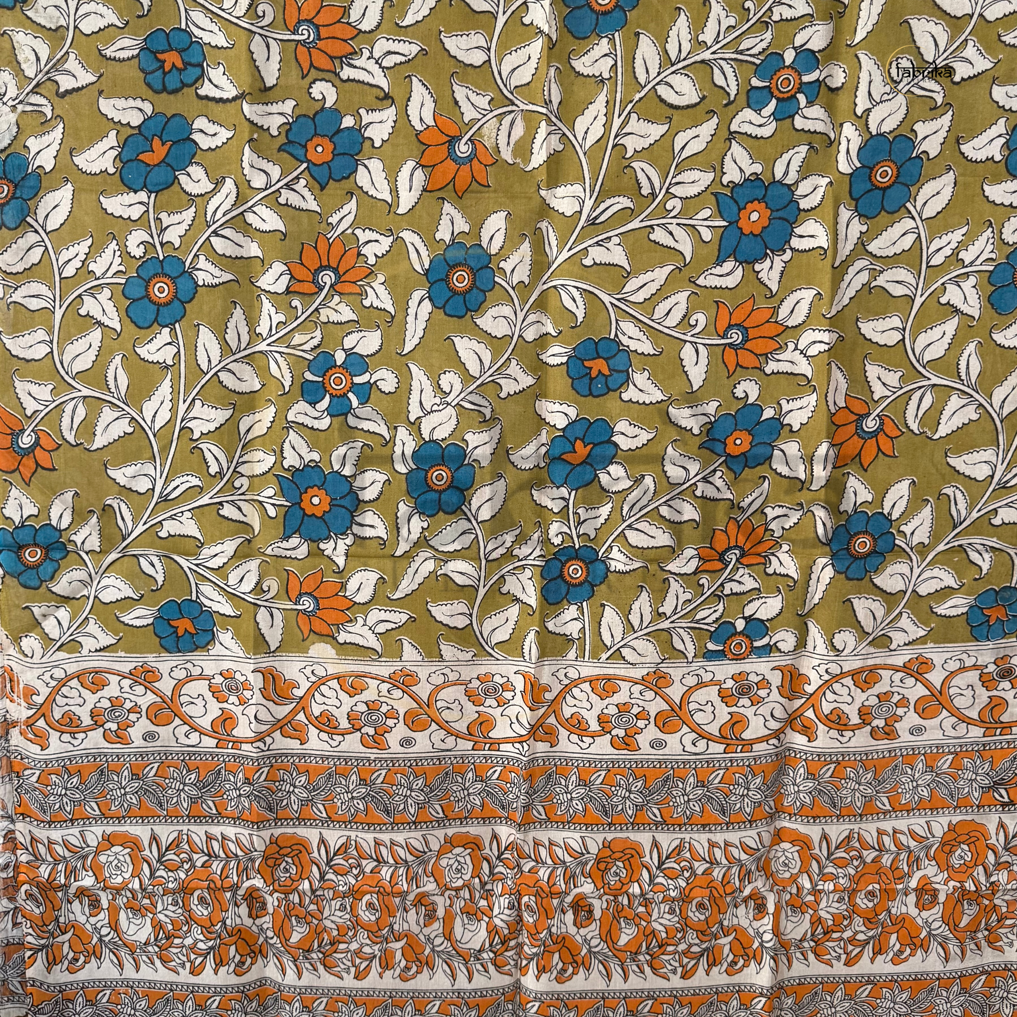 Handblock Painted Kalamkari Dupatta – Nelluri Silk