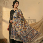 Handblock Painted Kalamkari Dupatta – Nelluri Silk