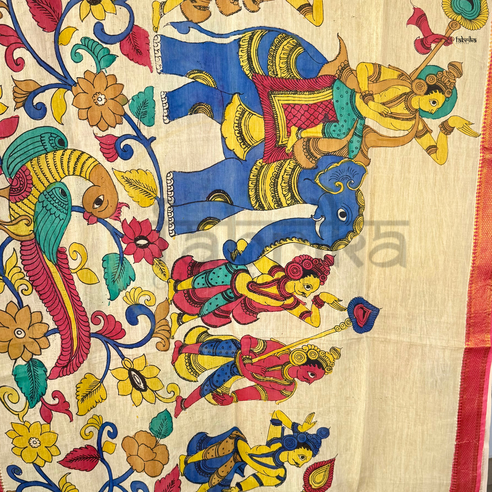 Pen Kalamkari Dupatta