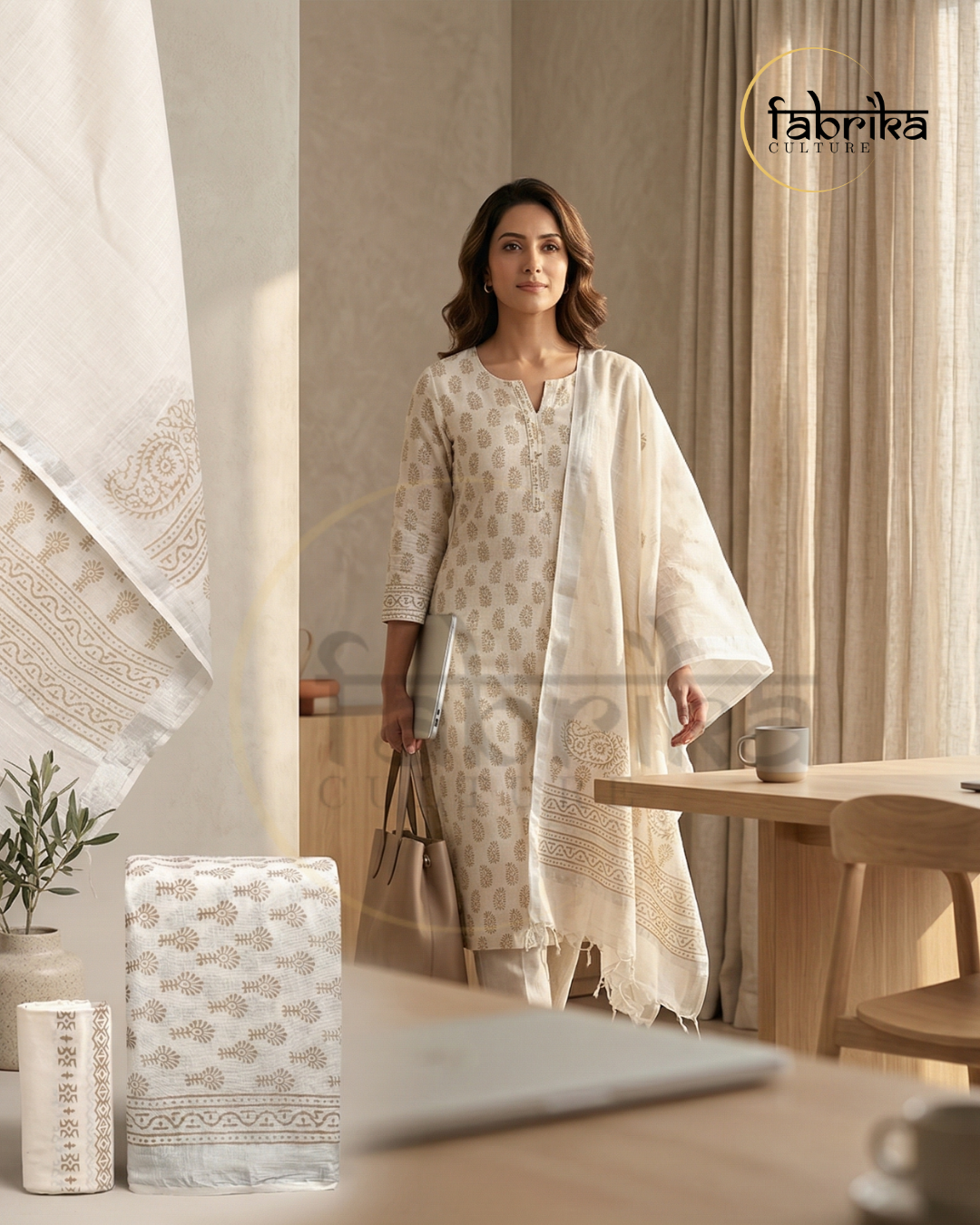 LINEN 3-PIECE UNSTITCHED SUIT SET
