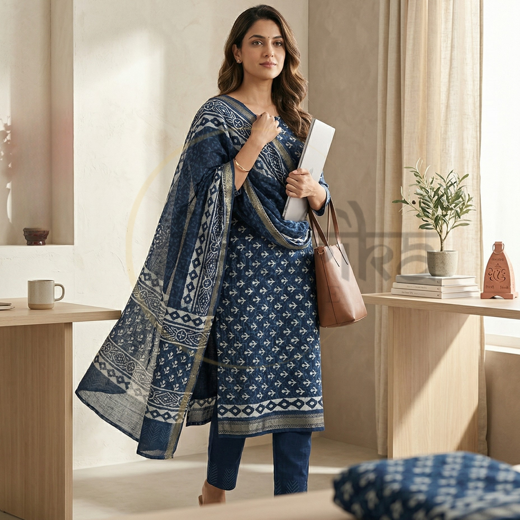 Maheshwari Unstitched 3 piece dress material