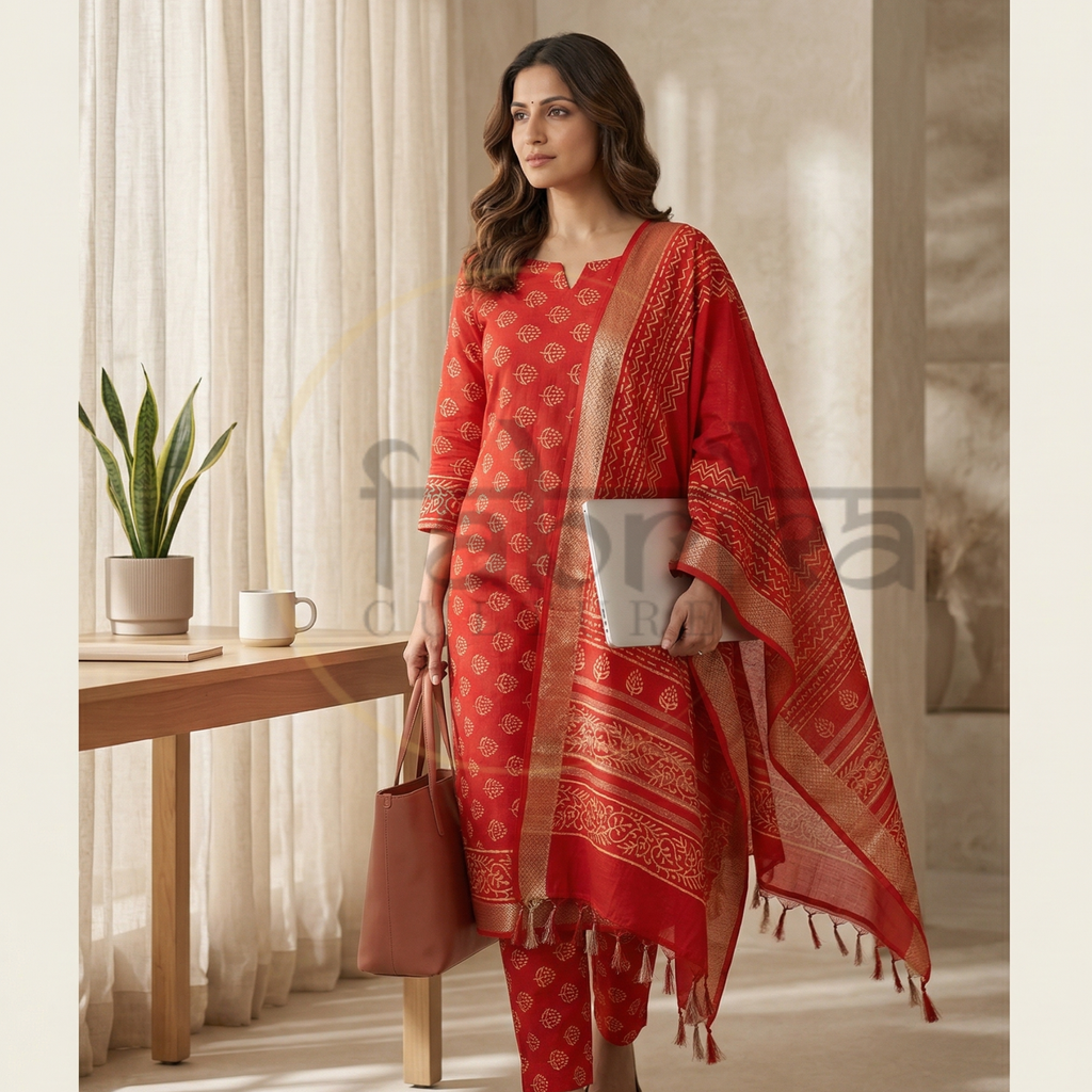 Maheshwari Unstitched 3 piece dress material