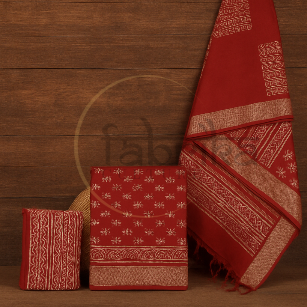 Maheshwari Unstitched 3 piece dress material