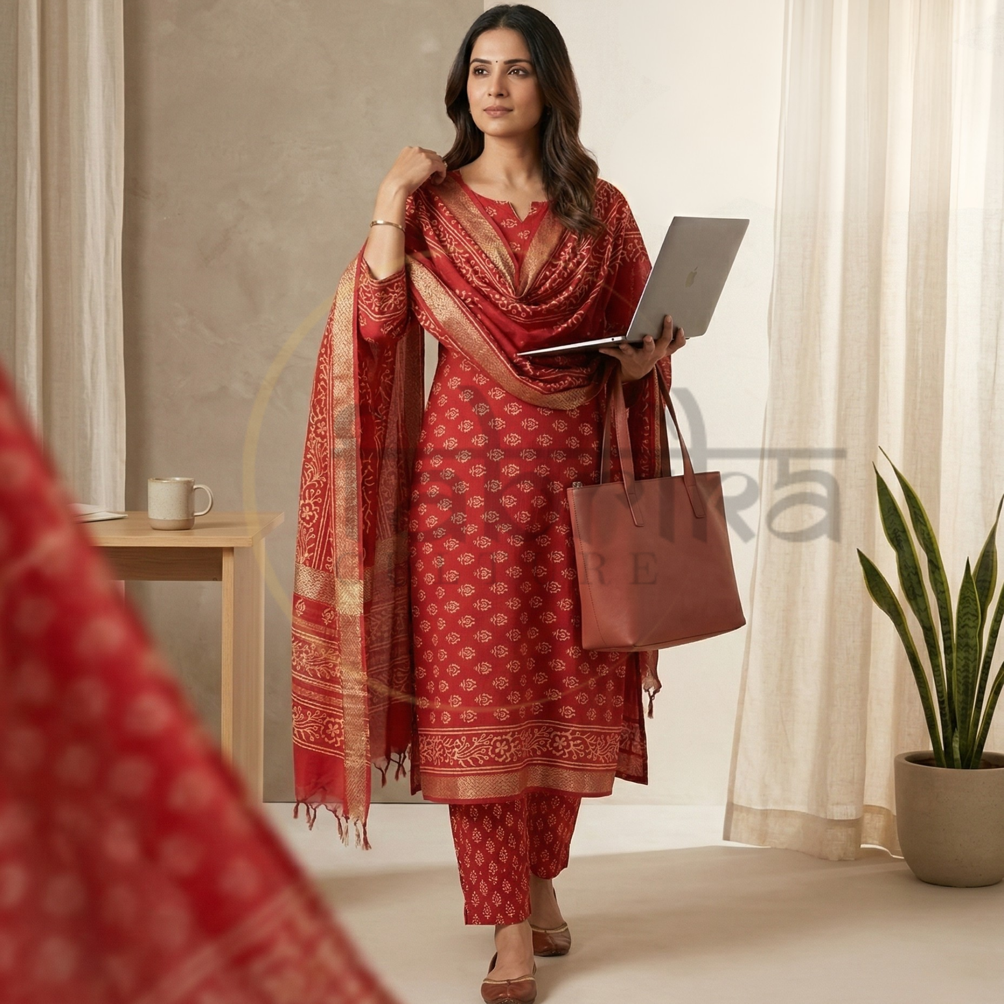 Maheshwari Unstitched 3 piece dress material