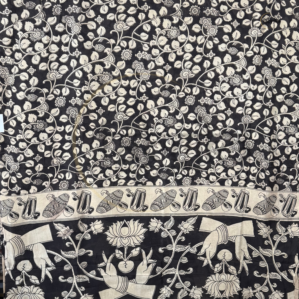 Handblock Painted Kalamkari Dupatta – Nelluri Silk
