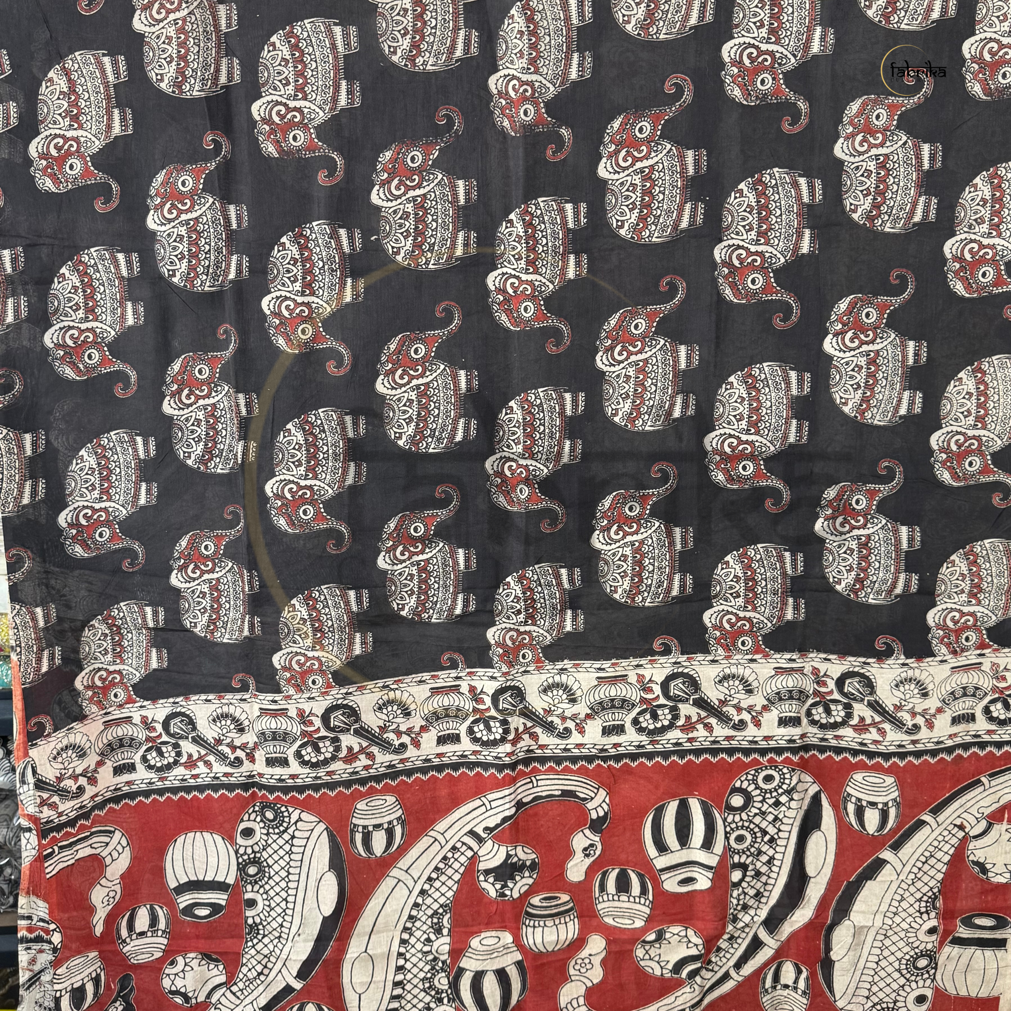 Handblock Painted Kalamkari Dupatta – Nelluri Silk