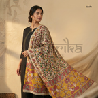 Handblock Painted Kalamkari Dupatta – Nelluri Silk