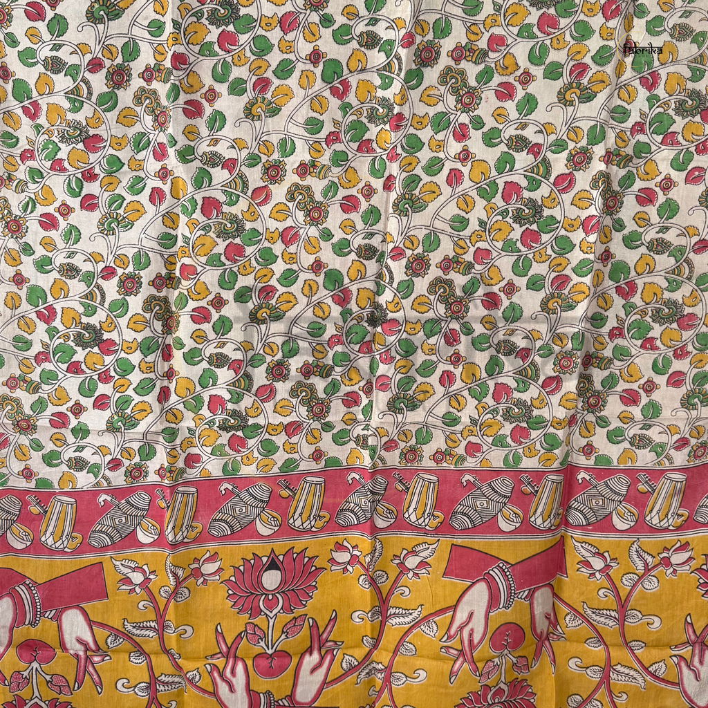 Handblock Painted Kalamkari Dupatta – Nelluri Silk