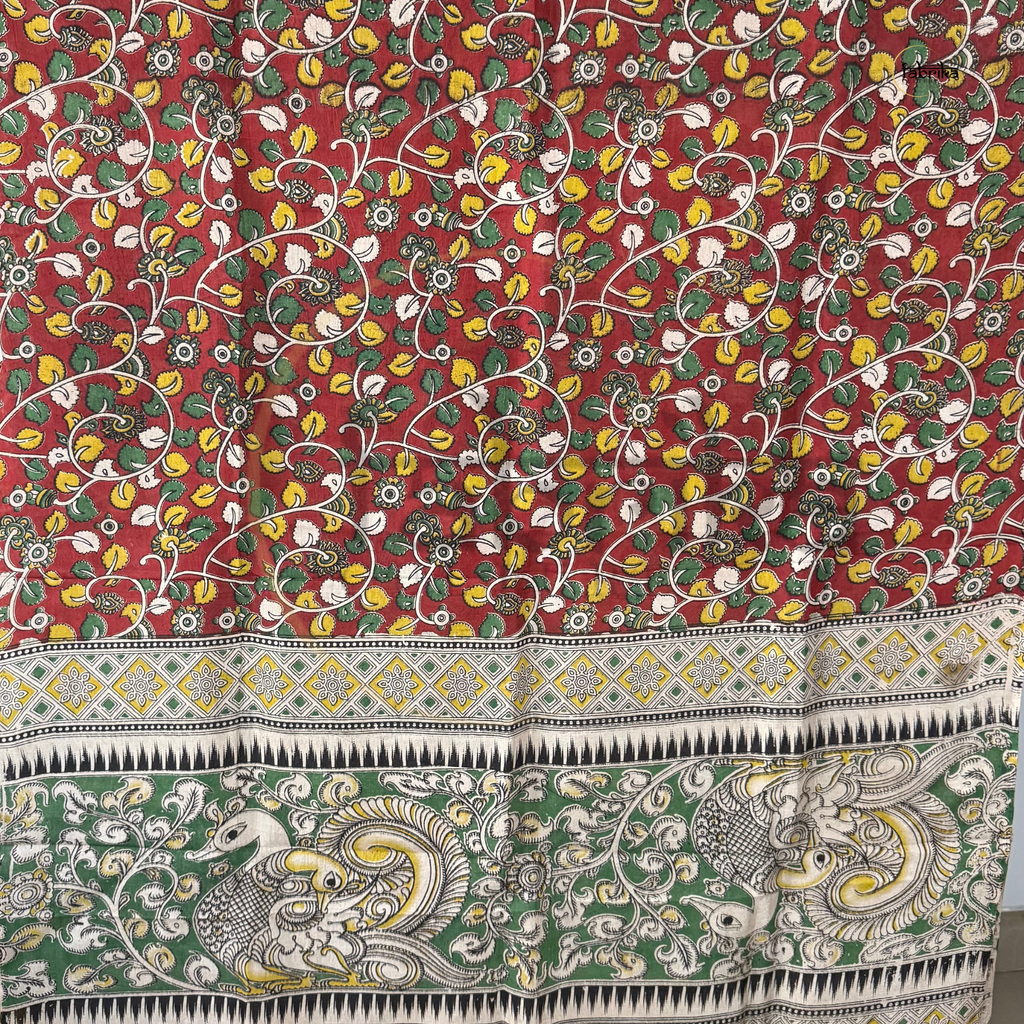 Handblock Painted Kalamkari Dupatta – Nelluri Silk