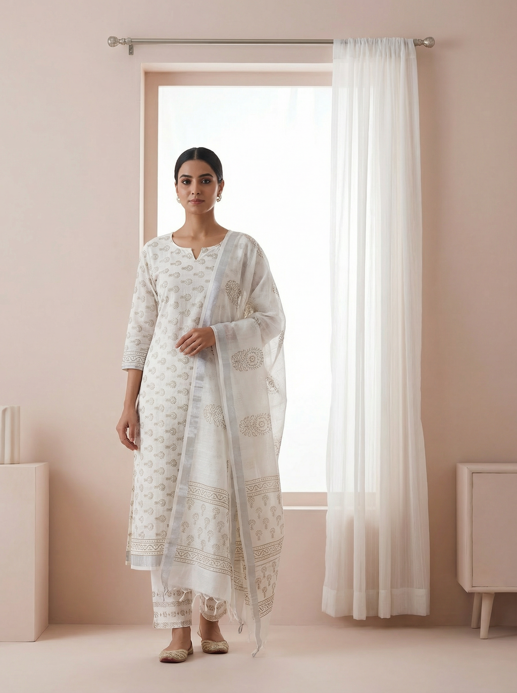 LINEN 3-PIECE UNSTITCHED SUIT SET