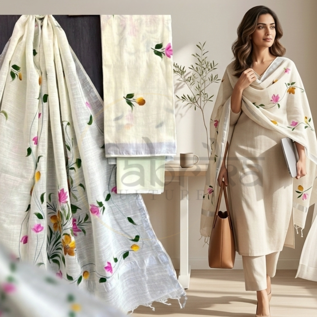 Linen - 3 piece unstitched dress material