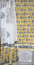 HAND BLOCK BAGRU PRINT COTTON 3-PIECE UNSTITCHED DRESS MATERIAL