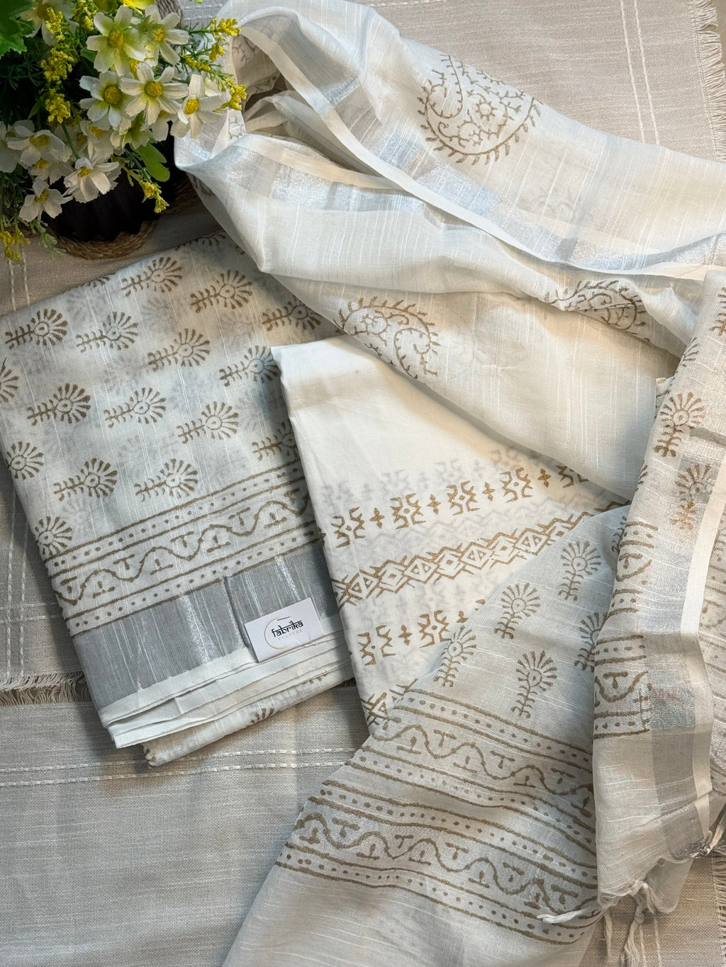 LINEN 3-PIECE UNSTITCHED SUIT SET