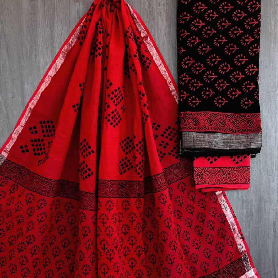 Linen - 3 piece unstitched dress material