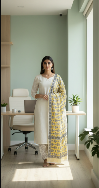 HAND BLOCK BAGRU PRINT COTTON 3-PIECE UNSTITCHED DRESS MATERIAL