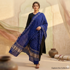 Blue Kutch Tie-dye Bandhani Dupatta