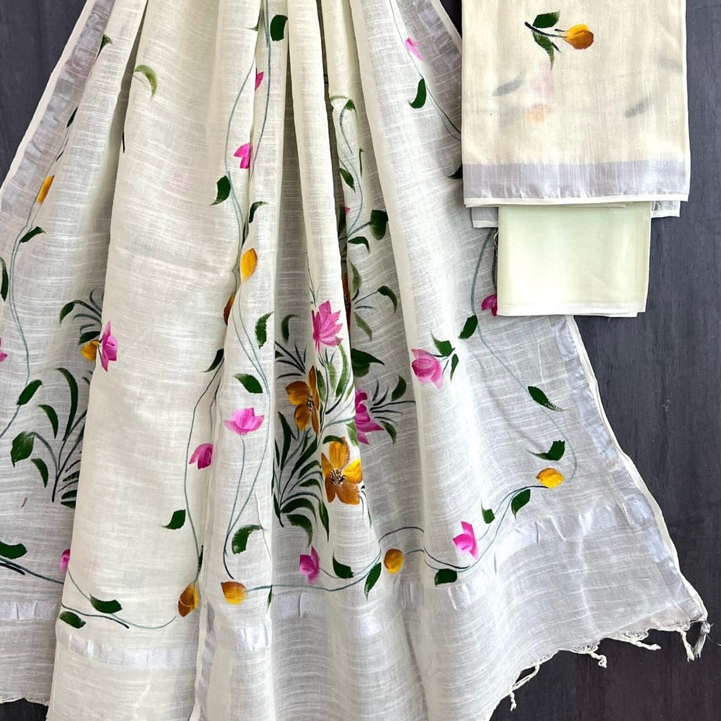 Linen - 3 piece unstitched dress material