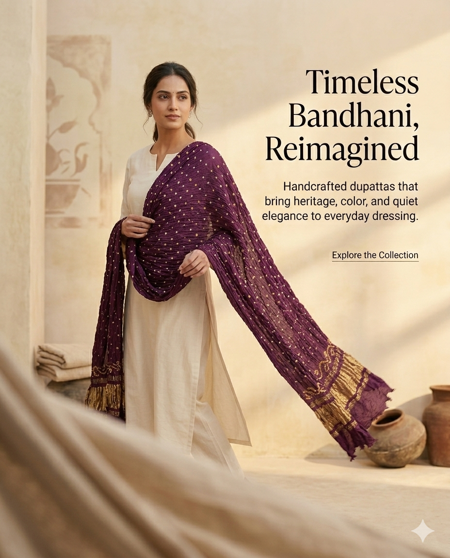 Purple Kutch Tie-dye Bandhani Dupatta