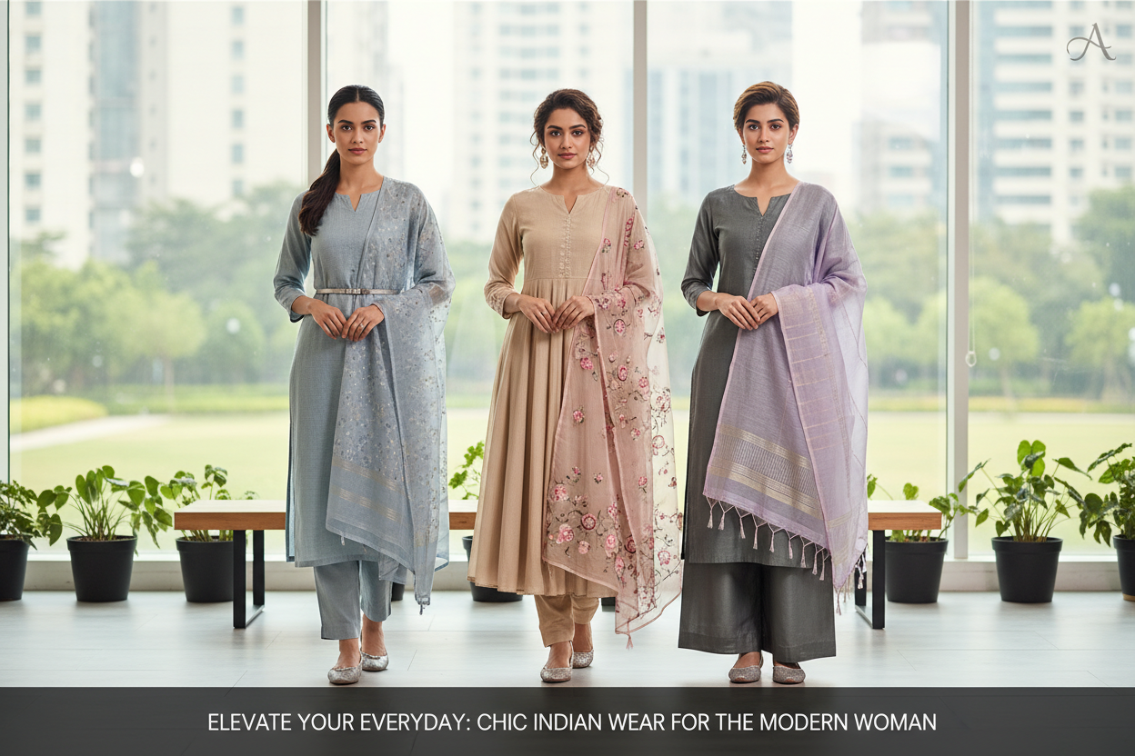 Women in everyday office wear salwar suits